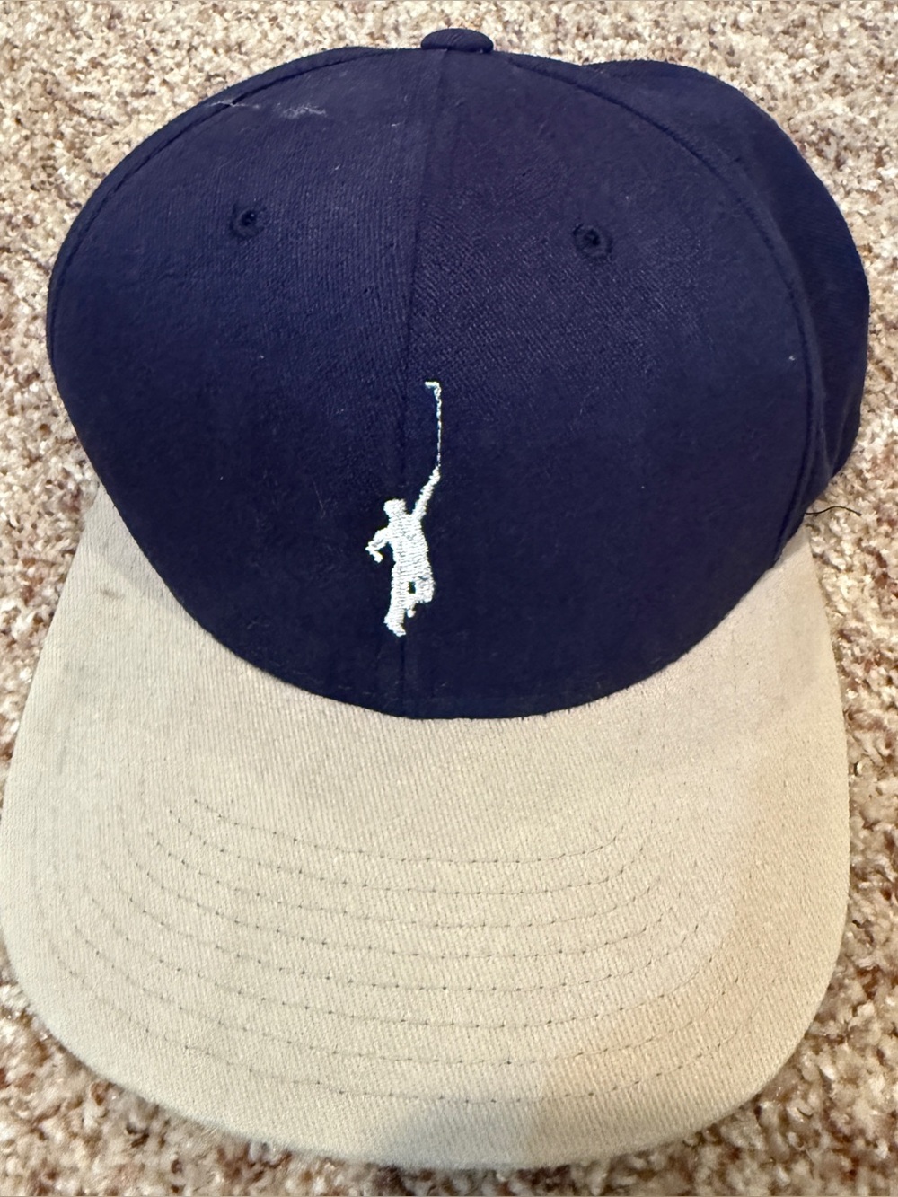 Navy and Tan Rope Climber Logo Baseball Cap